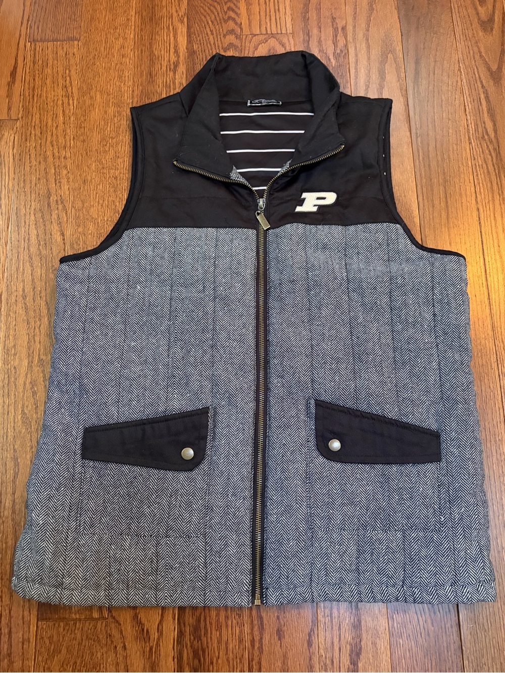 Purdue Boilermakers Women's Prep For It Herringbone Knit Full-Zip Vest - Size XL